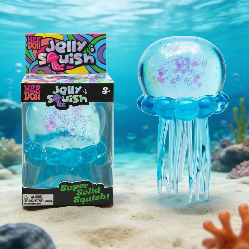 Squish Octopus Jellyfish Stress Ball Slow Rebound Soft Squeeze Fidget Toy Decompress Relief Beach Water Play Home Decor Gift