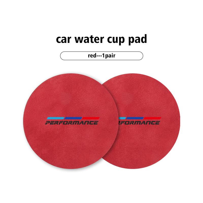 2pcs Suede Car Coaster Water Cup Drink Holder Anti-Slip Pad For BMW X1 X3 X4 X5 X7 G20 G38 F20 F39 F48 E46 E60 E36 E39
