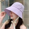 Can Tie Ponytail Bucket Hat Versatile Sunscreen Sun Hat Wholesale Spring and Summer Big Head Circumference Hat Women's Bucket Hat