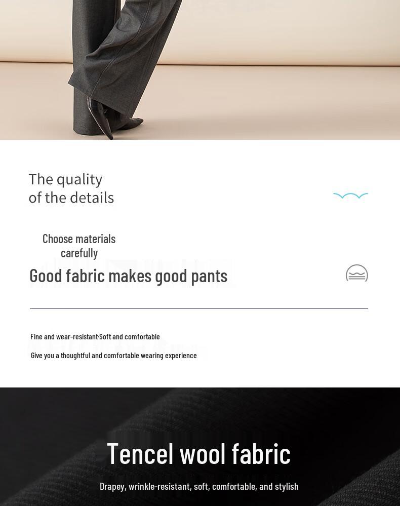 Fanzhen Women's Draped Wide-Leg Trousers