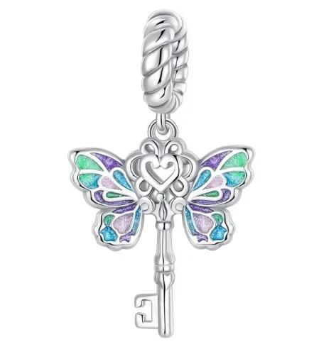Charms 925 Silver Butterfly Pendant Dragonfly Flowers Bead for Women Necklace DIY Bracelet Fine Jewellery Gift