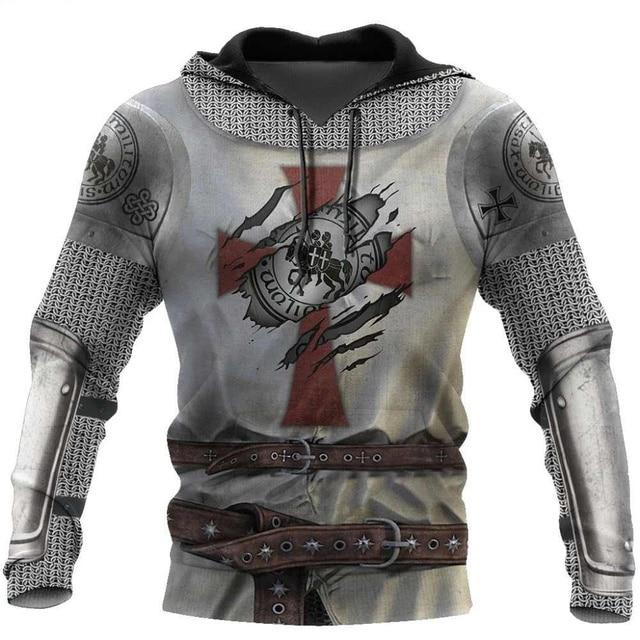 Classic 3D Printed Medieval Clothes Men Hoodies Knights Templar Harajuku Trendy Hooded Sweatshirts Casual Fall Jacket Tracksuits