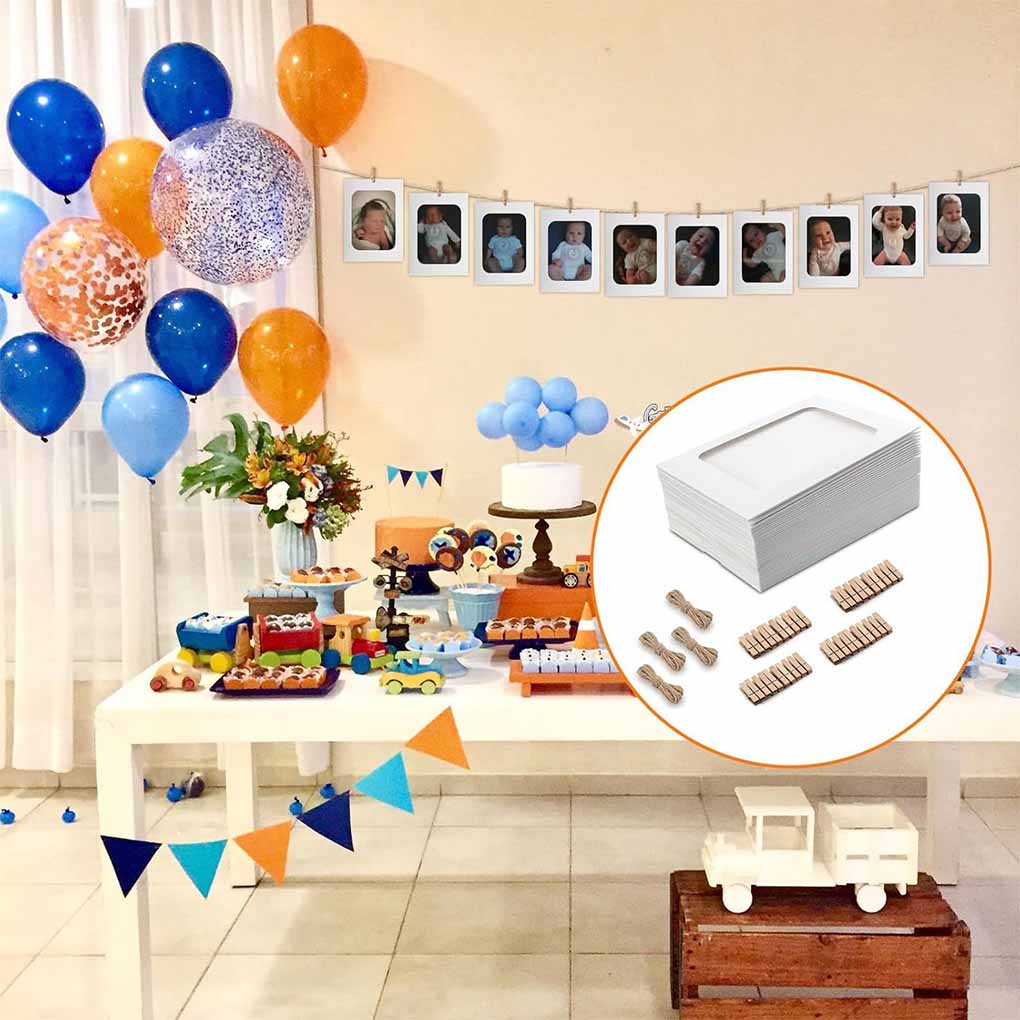 40pcs Curtain Line with Clip, Photo Photo Hanging Wall Decoration, Paper Frame, Rope, Frame Home, Wedding, School