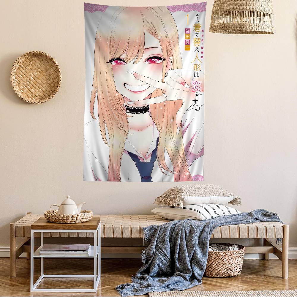 Mein DressUp Darling Marin Kitagawa Wandteppich der Cosplay-Enthusiast Traumhafte Raumdekoration für Fans von romantischen Komödien-Animes