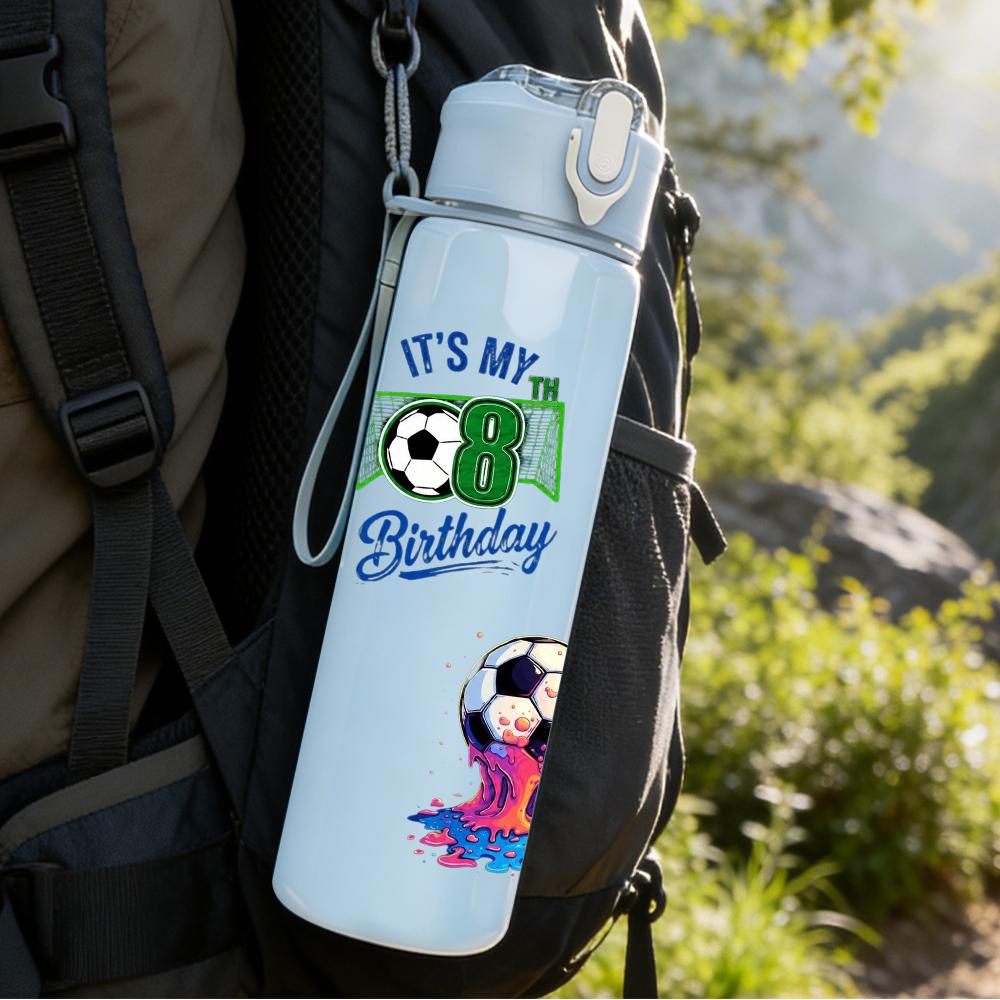 1PC Two Character Birthday Cartoon Pair 750ml Color Plastic Water Bottle Leakproof Flip Straw Lid For Sports Office Home Use