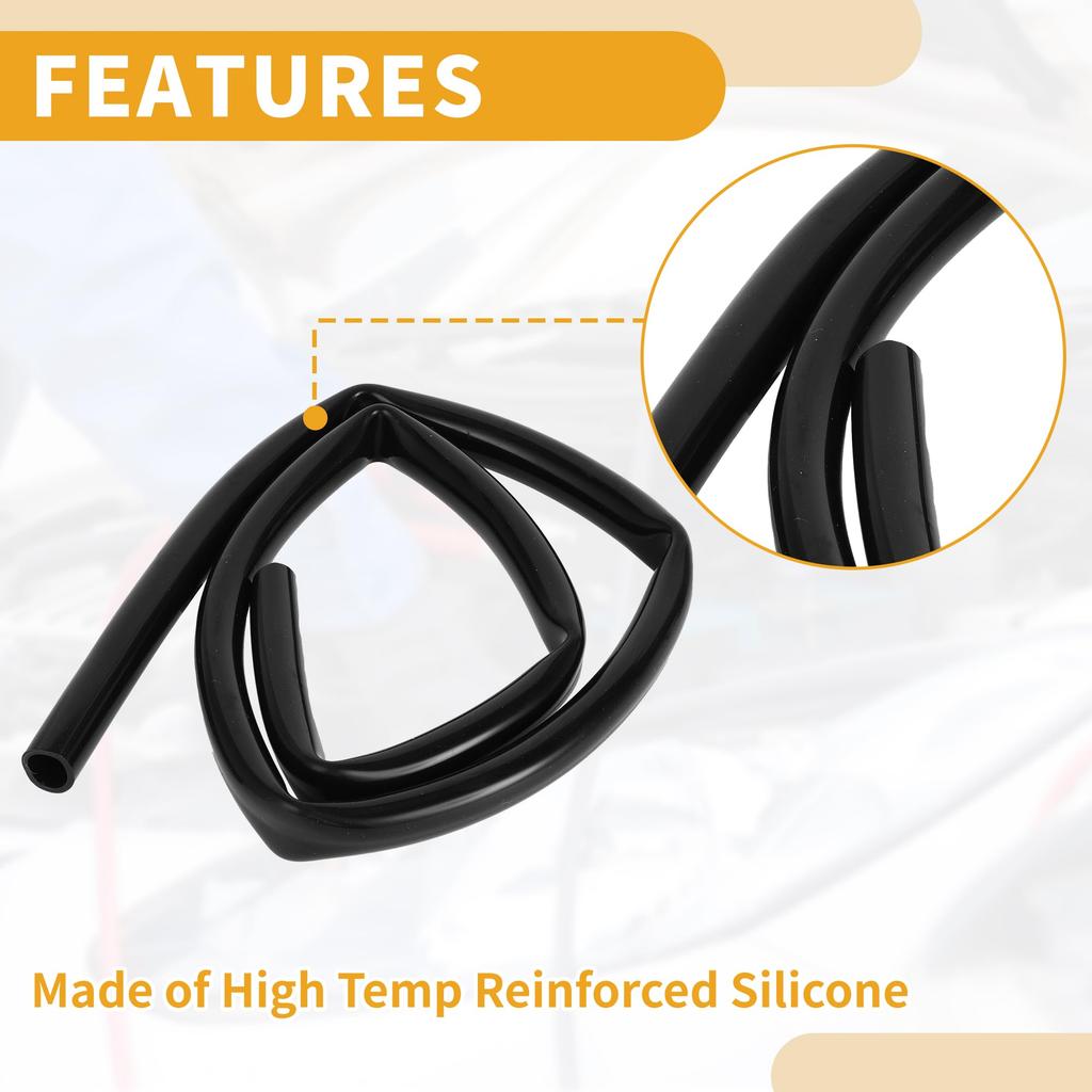 Partuto 1pc 130PSI Max Pressure Universal Silicone Vacuum Tube Hose Car Automotive Vacuum Line