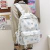Schoolbag cute cartoon print casual backpack Korean version ins Harajuku versatile soft girl schoolbag large capacity lightweight backpack