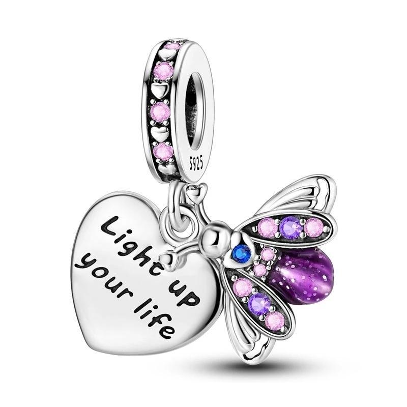 Koper Goud Gloei in het Donker Vuurvliegje Hanger Past op Armband Vrouwen Doe-het-zelf Hanger Voor Sieraden Maken Cadeaus