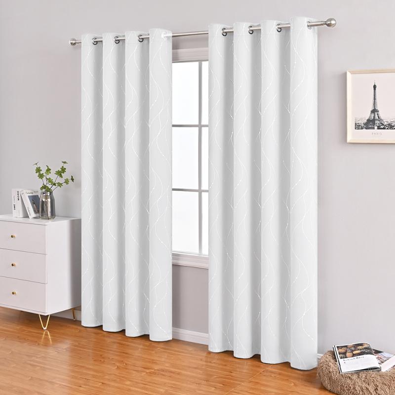 Buy Window Curtains Eyelet Design Silver Foil Printed Insulated