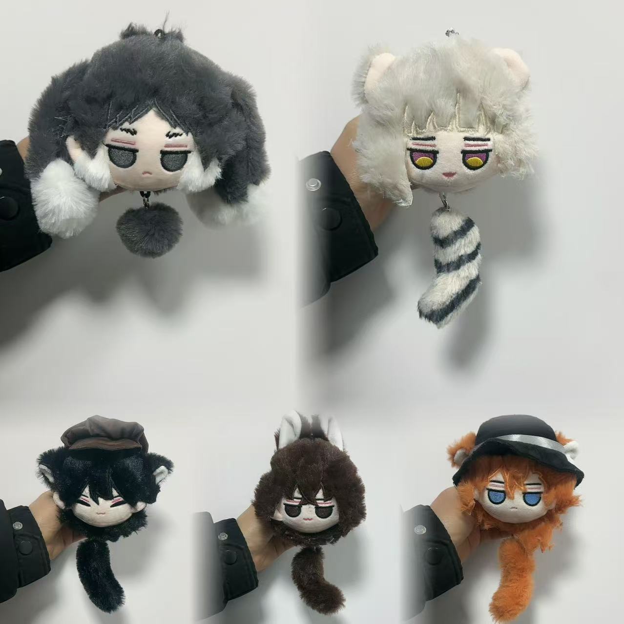 Fashnics Unisex Bungo Stray Dogs Gogol Plush Doll 10Cm Osamu Dazai Nakahara Chuya Cute Soft Stuffed Pendant For Anime Fans
