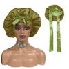 High Quality Personalized LOGO Hair Bonnets with Satin Head Wraps Custom Silk Sleep Tie Bonnet