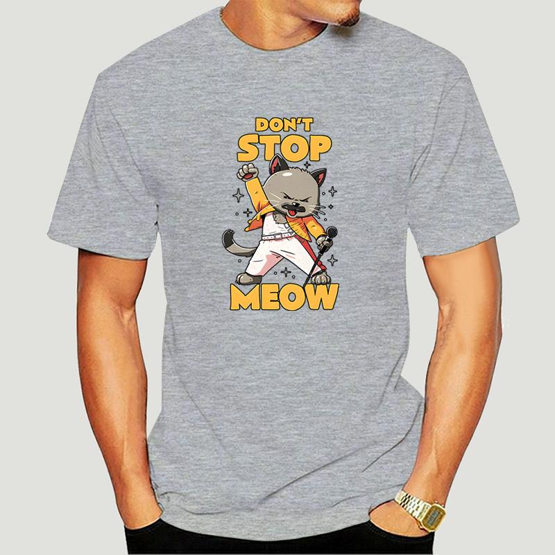 Lustiges Grafik-T-Shirt DON'T STOP MEOW Herren T-Shirt Druck Rap Rock Katze Kurze Ärmel Hip Hop Streetstyle Niedlich Cool Herren T-Shirts