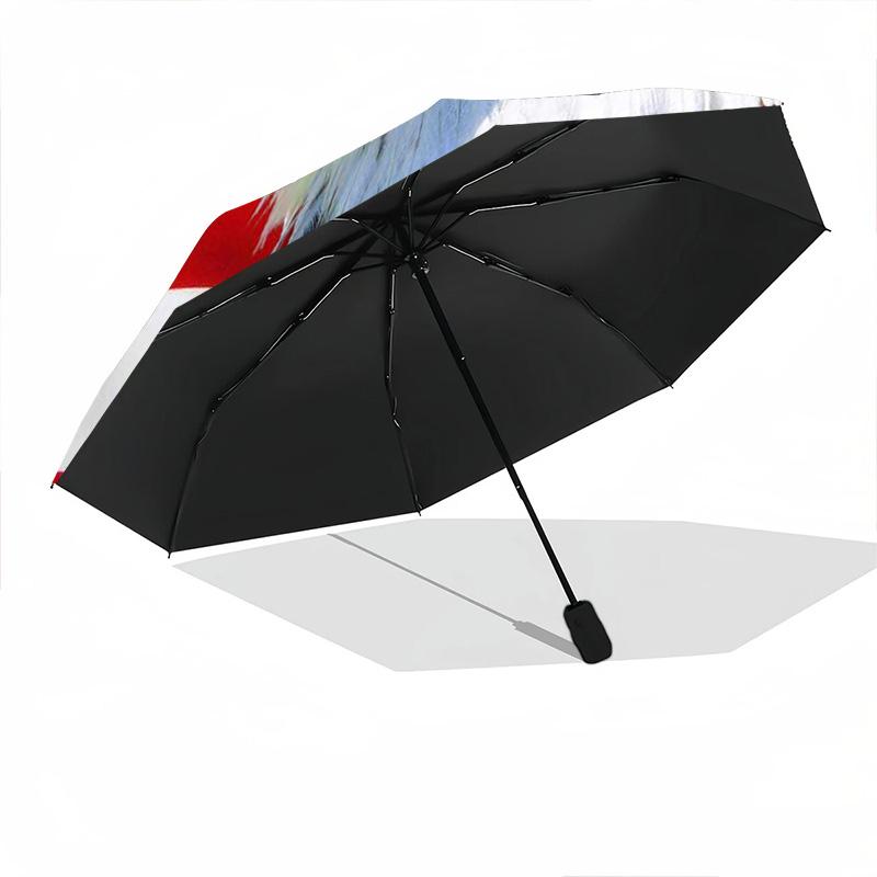 1 Stück Flaggen-Regenschirm Tragbarer Faltregenschirm Eisenrahmen Lochknochenstruktur Outdoor Heim-Regenschirm