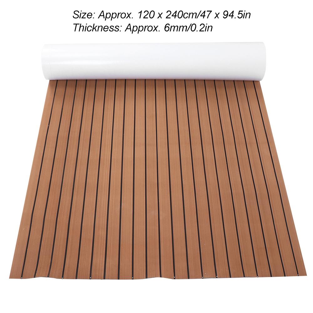 EVA Flooring Mat 120x240cm Non-Slip Self Adhesive Decking Pad Decoration for Marine Boat Yacht(Light Brown Black )
