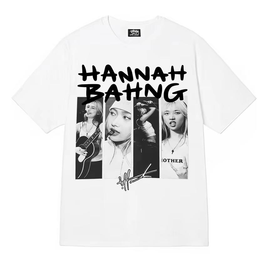 

2026 summer Rapper Hannah Bahng Harajuku Graphics Print ONeck Tshrit Unisex Women Tide Casual Clothing Comfort Y2k Tshrits S