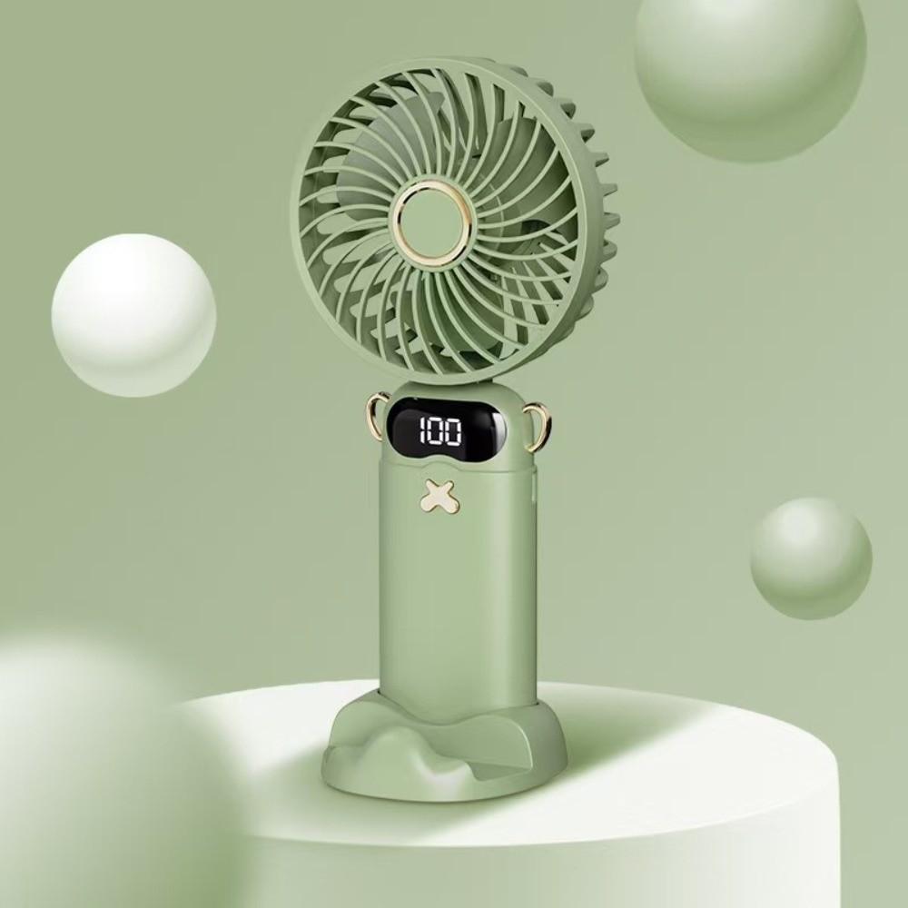 6000mAh Handheld Mini Fan 90° Foldable LED Digital Display Cooling Fan Rechargeable 6 Speed Wind Rechargeable Fan Summer