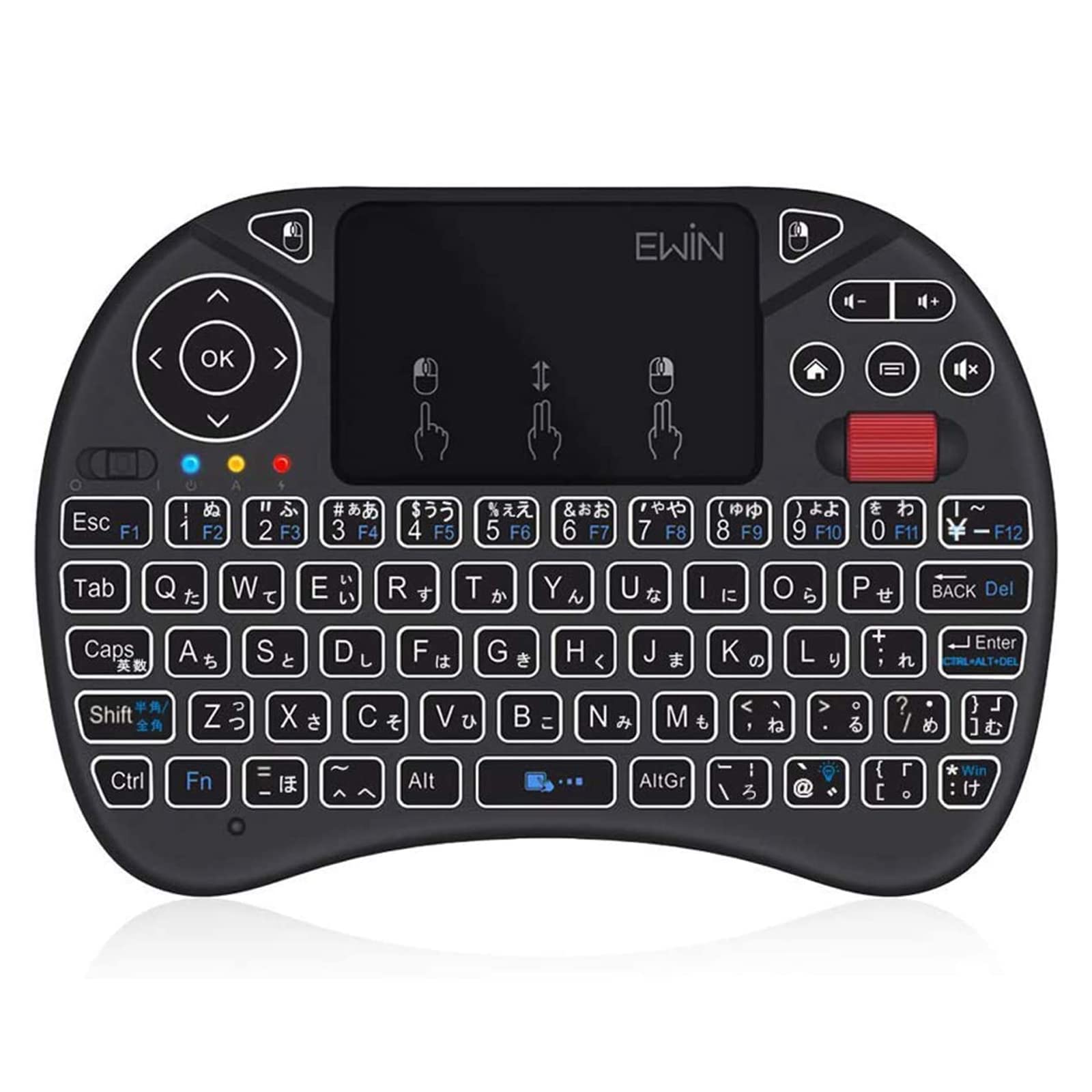 

Ewin [New Model] Mini Keyboard with JIS Layout, Wireless 2.4GHz, Mouse Wheel, Touchpad, Integrated Mouse Set, Ultra-Small, Multi-Function Buttons,