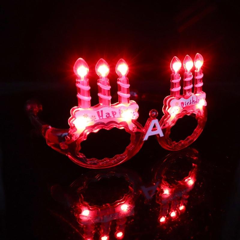 Birthday Cake Glasses LED Light Up Glasses for Kids and Adults Birthday Halloween Christmas Festival Gathering