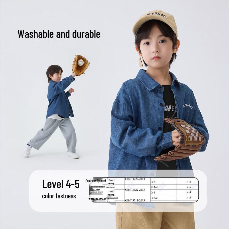Boys' Long Sleeve Casual Denim Shirt