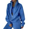 Women 2 Piece Outfits Sweatsuit Set Half Zip Long Sleeve Oversized Sweatshirt And Pencil Pants Wide Leg Sweatpant Set Tracksuit
