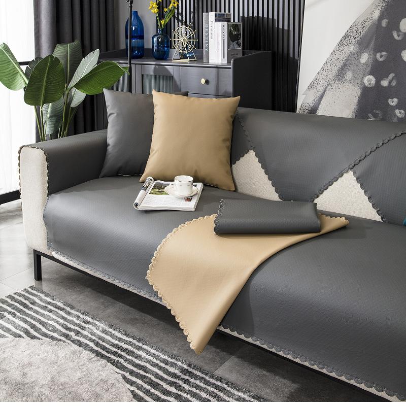 

Осенне-зимняя подушка для дивана из искусственной кожи, водонепроницаемая, нескользящая, для домашних животных, устойчивая к моче, с антипригарным покрытием, шерстяная, скандинавская, современная, одноразовое полотенце 50x70cm