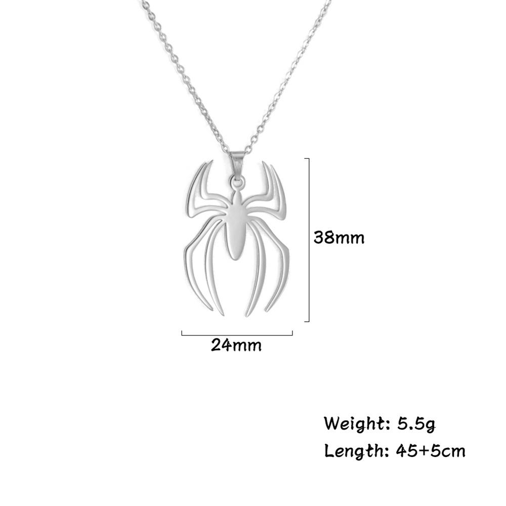 Mode Spinne Anhänger Halskette Männer Frauen Spinne Halskette Männlich Halsband Box Kette Edelstahl Schmuck Geschenke Punk