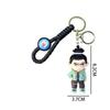 Japanese Naruto Cute Anime Figure 3D Character Flag Wood Kakashi Pvc Keychain Couple Backpack Car Key Pendant Bag Decoration