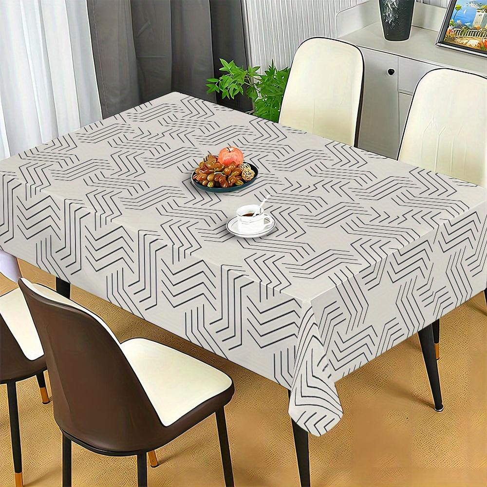 JIT + 1pc polyester tablecloth, simple geometric pattern tablecloth, woven table coverzyc