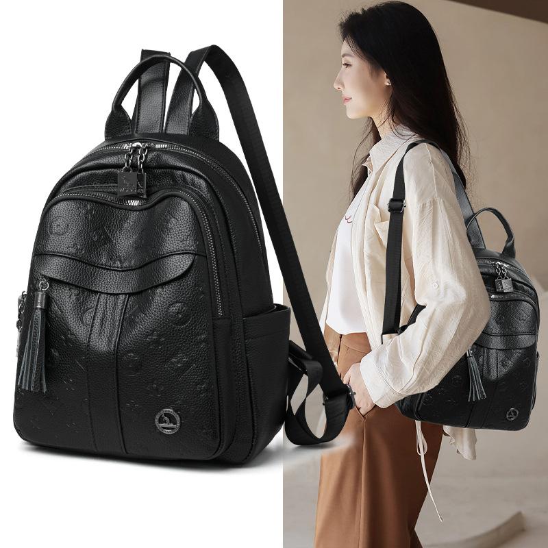 Schoolbag Premium Textured Women's Backpack 1011 New Fashion Versatile Portable Shoulder Bag Exquisite Light Luxury Backpack Women's Bag