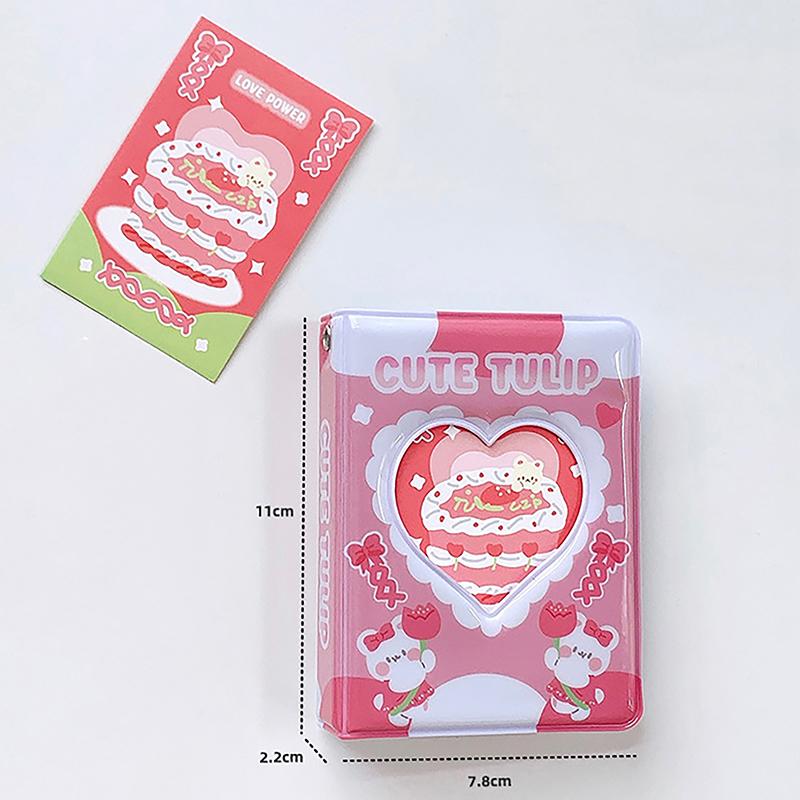 3 Inch Cartoon Photo Album Lovely Photocard Holder Kpop Idol Chasing Collection Book Cake Bear Printing Instax Mini Album