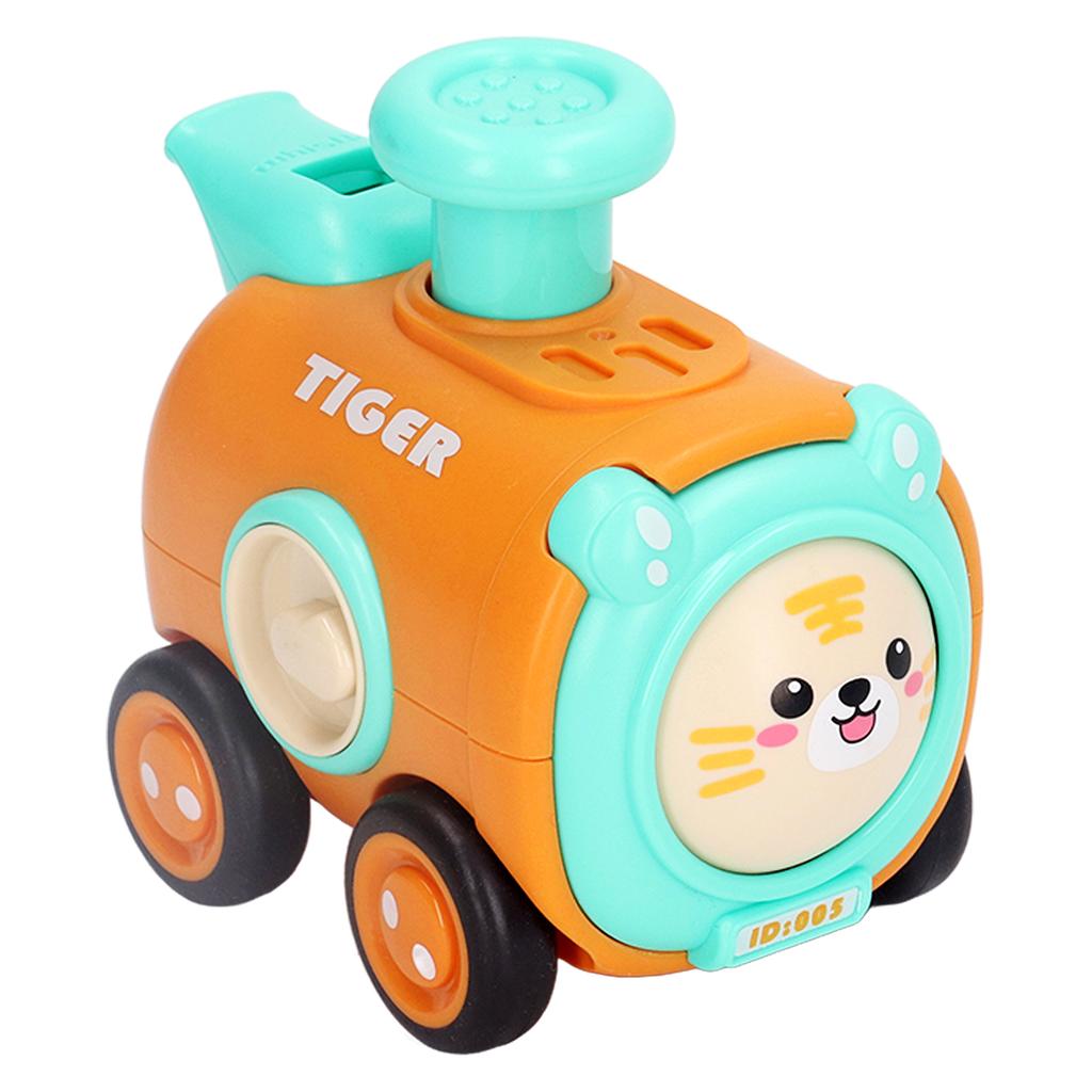 Press Pull Back Car Cartoon Pull Back Vehicle Train Toy with Whistle for Children Boys Toddlers