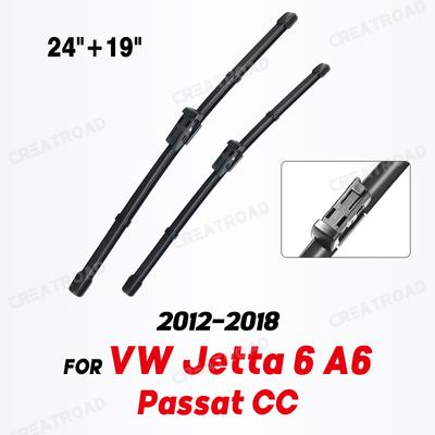 Wiper LHD Front Wiper Blades For VW Jetta 6 MK6 A6 Passat CC 2012 - 2018 Windshield Windscreen Window Brush 24"19"