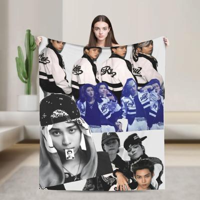 Kpop skupina Lngshot Tištěná deka pro muže ženy Teplá útulná nadýchaná přehozová deka na postel 50x60 palců Více velikostí