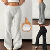 Pantaloni Casual a Zampa in Pile Invernali da Donna