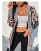 Women's Long Leopard Print Long-sleeved Sweater Cardigan