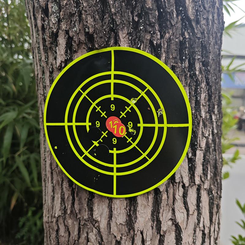 10pcs/set Self-Adhesive Splash Target Stickers Yellow Fluorescent Shooting Range Practice Targets for Gun Reaction Training