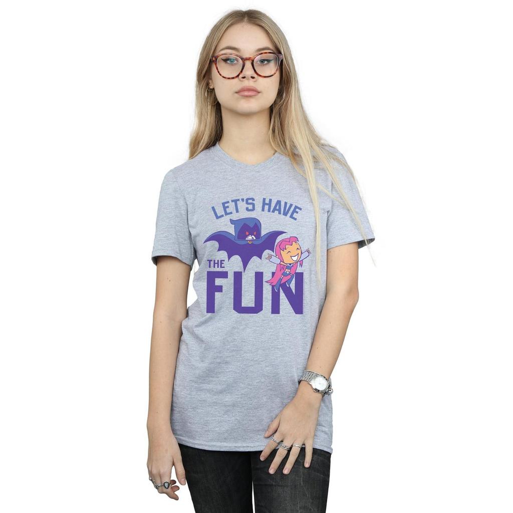 DC Comics Womens/Ladies Teen Titans Go Let´s Have The Fun Cotton Boyfriend T-Shirt