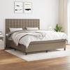 Vidaxl Letto Continentale Con Materasso, Taupe, Tessuto, 180X200 Cm
