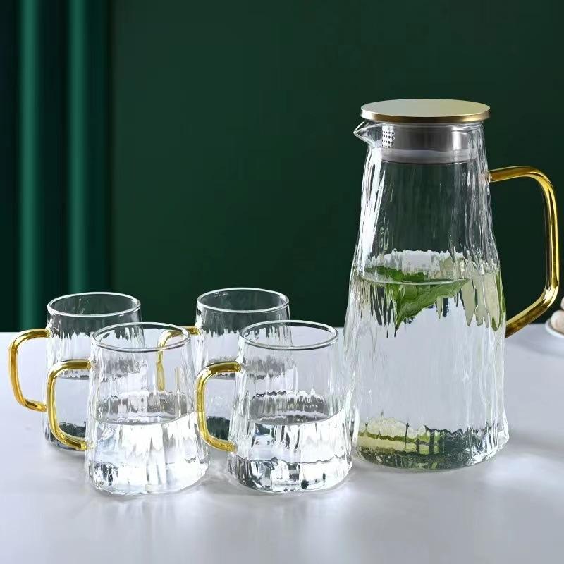 Summer New Explosion-proof Cold Kettle Large-capacity Beverage Pot Household High Temperature Resistant Glass Pot Cold Kettle Set