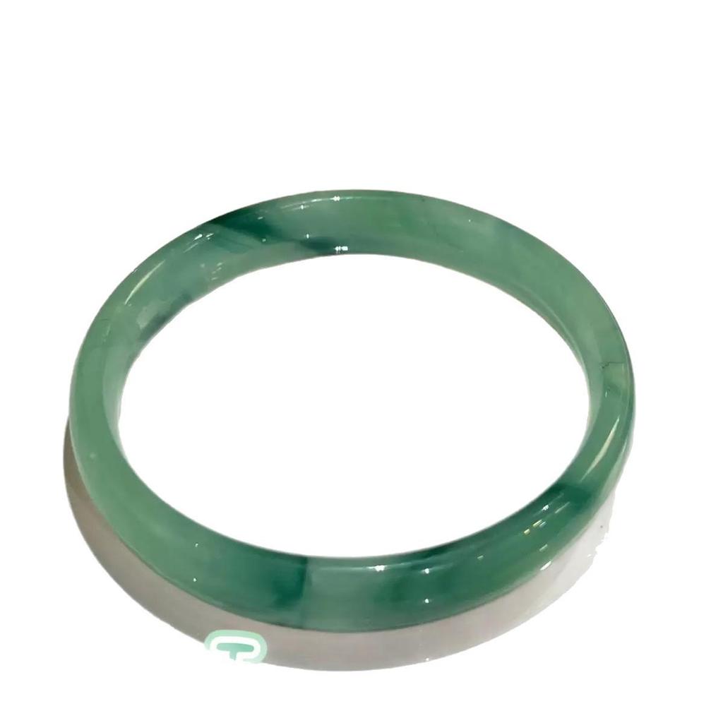 Inspirowana Xiaohongshu Chińska Stylistyka Zielona Szklana Bransoletka z Kwiatami – Świeża, Uniwersalna i Bajkowa