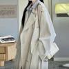 2025 Spring/Autumn British Style Mid-Length Trench Coat with Textured Lapel for Women