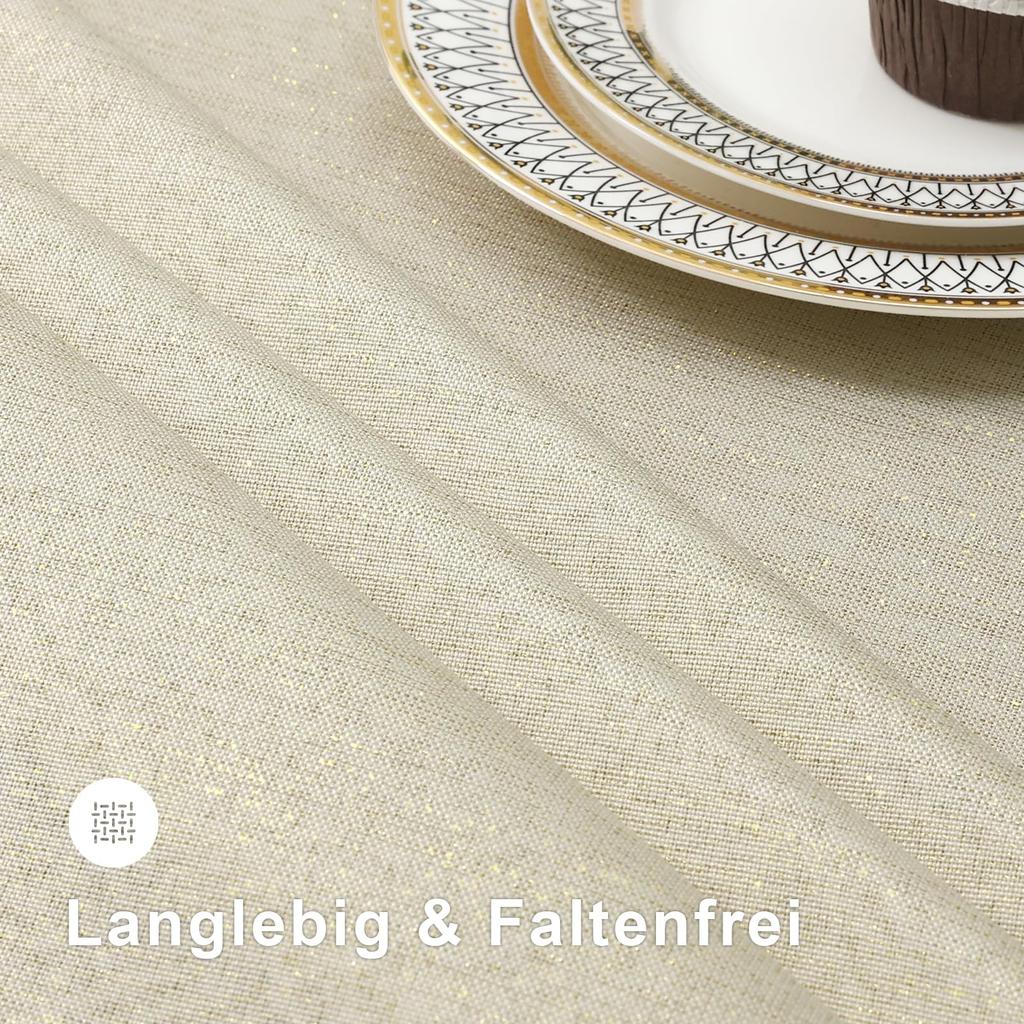 HAPIHAPPY Domestic Rectangle And Round Table Cloth Glitter Linen Tablecloth Washable Solid Color Tablecloth For Hotel Banquet