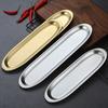 Thicken Stainless Steel Food Storage Tray Oval Serving Plates Long Beef Ball BBQ Buffet Presentation Dishes Kitchen Accessories
