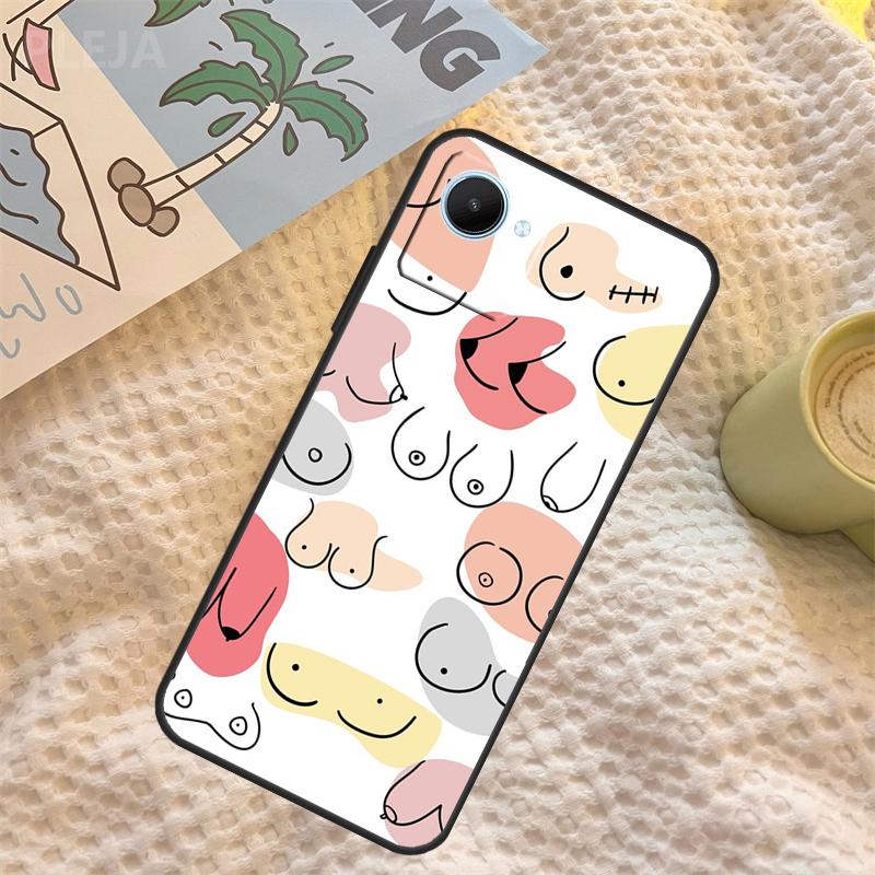 

Boobs Art Case For Realme GT6 GT7 Pro C67 C65 C63 C61 C55 C53 C51 C35 C71 C75 11 12 13 14 15 Pro Plus Realme C53