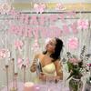 25 Pcs Pink Bow Birthday Party Decorations Glitter Happy Birthday Banner Garland Pink Hanging Swirls Bow Themed Party Decor Streamers for Girls Women