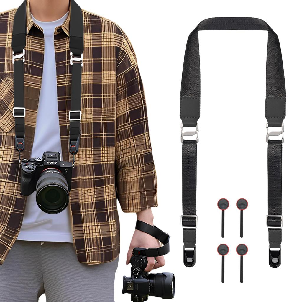 ZXZone Camera 38mm Wide Nylon Camera Wrist Adjustable Multifunctional Anchor Links Wrist Strap for and Digital Cameras Strap, Material, 3-in-1 Strap,