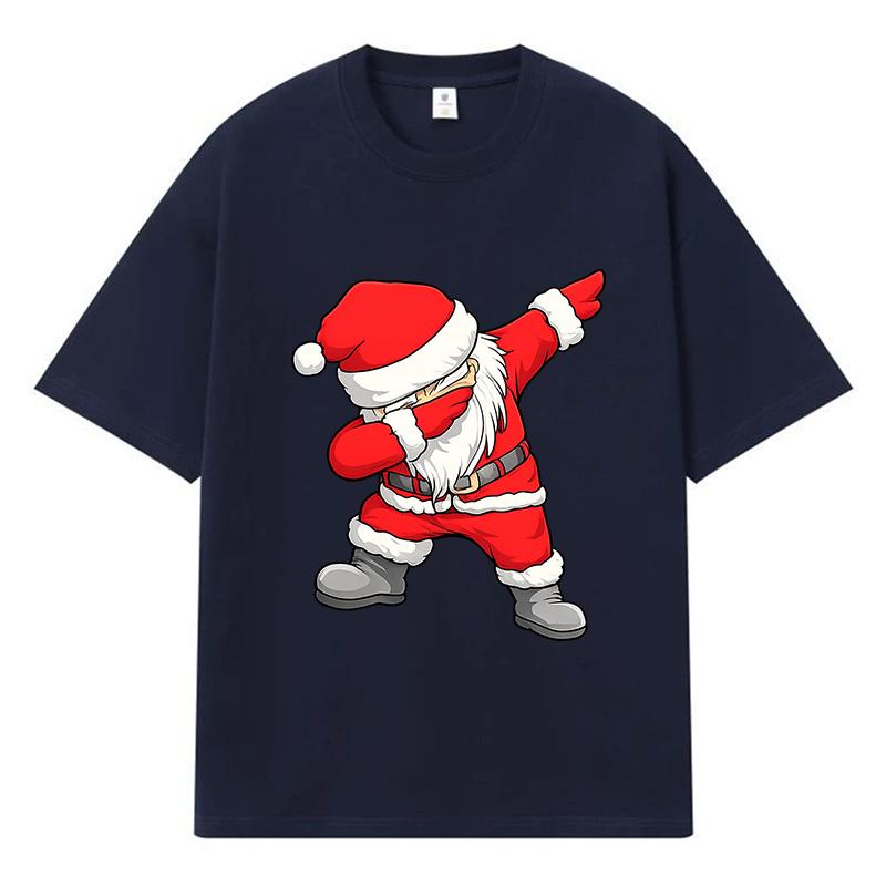2026 Weihnachten Weihnachtsmann Aufdruck Grafik Y2k Harajuku Streetwear 100% Baumwolle T-Shirt Lässig Übergroß Sommer Herren T-Shirt