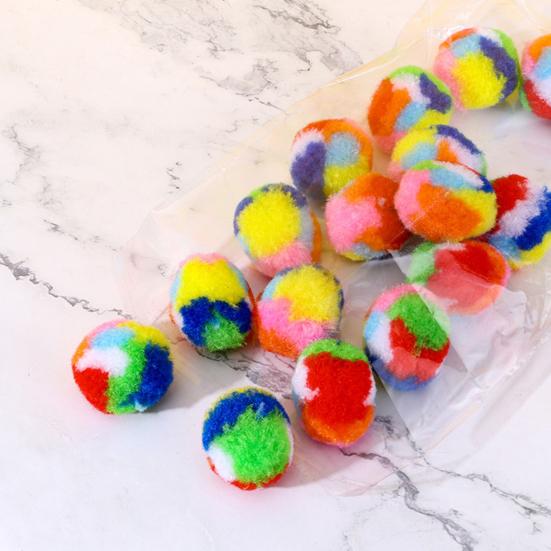 20Pcs Cat Toy Mute Resistant Relieve Handmade Bite Funny Cats Boredom Polypropylene Bouncy Ball Toys Pet Supplies