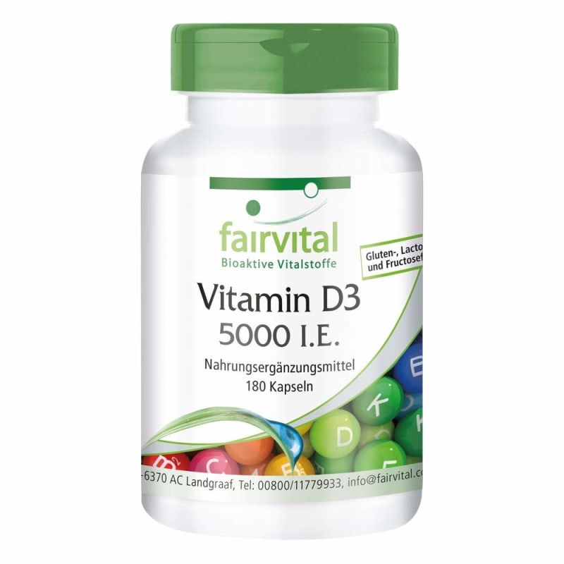 

Fairvital Vitamin D3 5000 IU 180 Capsules