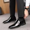 New Men's Leather Shoes Paten Oxford Men's Slip Sleeve Bright Color Leather Business Casual Shoes Men's Pointed Shoes